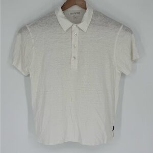 NWOT Todd Snyder 100% Linen Half Placket Shirt Sz Large White Lightweight B0